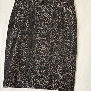 Black and gold Knee-Length Pencil Skirt